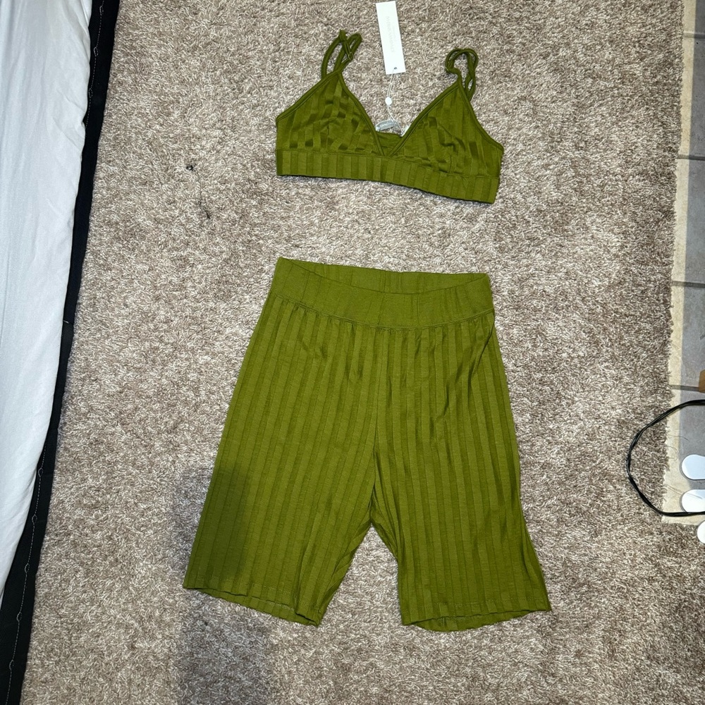 Jonathan Simkhai Olive Green Track Pants & Joggers